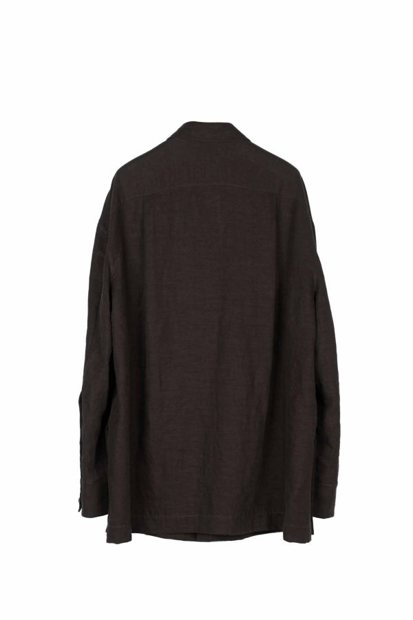 Ziggy Chen Linen Oversized Long Shirt - Brown