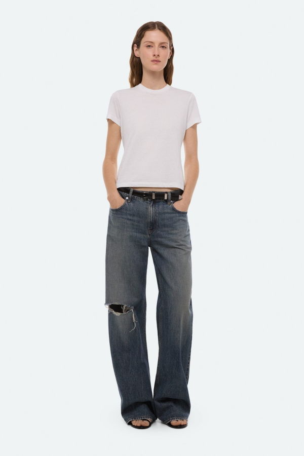 Helmut Lang Destroyed Bootcut Jeans