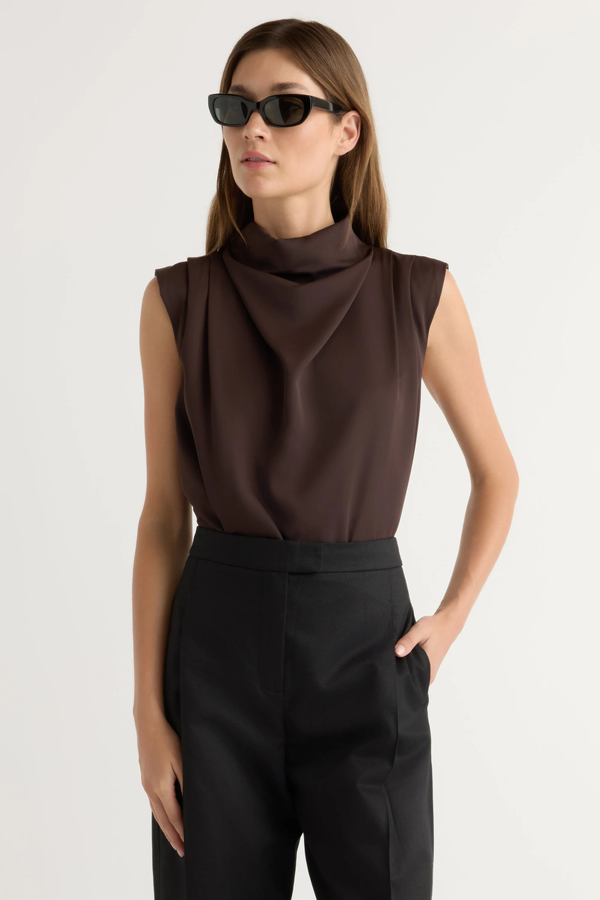 Modern Citizen Allegra Gathered-Neck Blouse