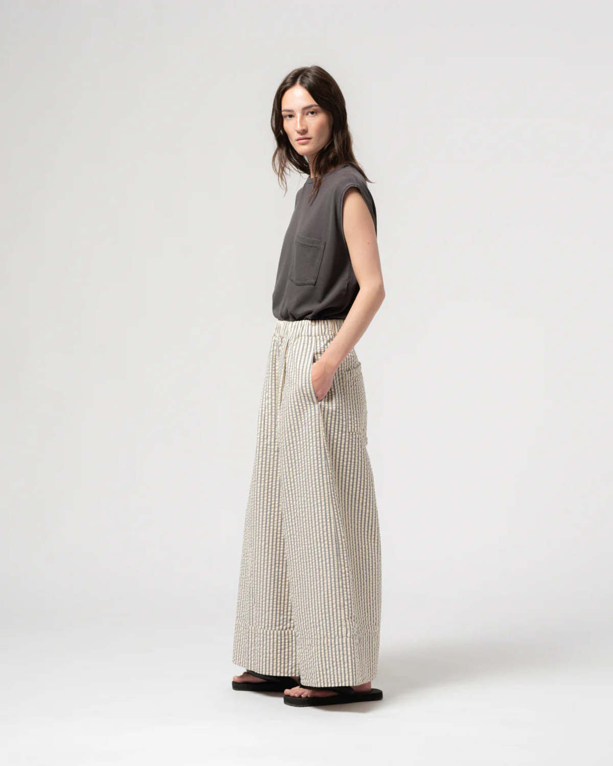Girls of Dust Belfast Seersucker Culotte Pant - Image 4 of 4