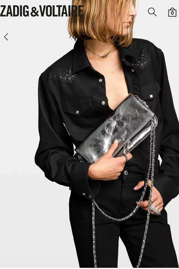 Zadig & Voltaire Rock Vintage Metal Clutch