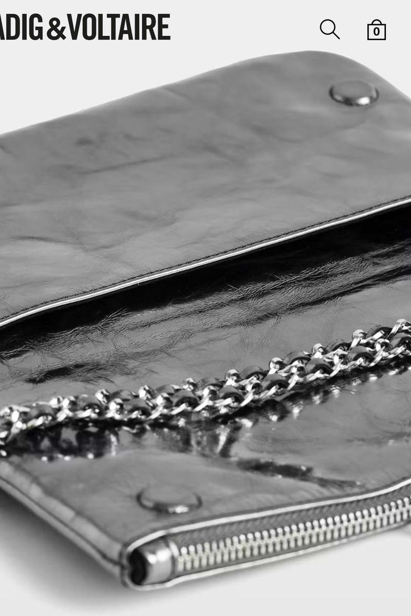 Zadig & Voltaire Rock Vintage Metal Clutch