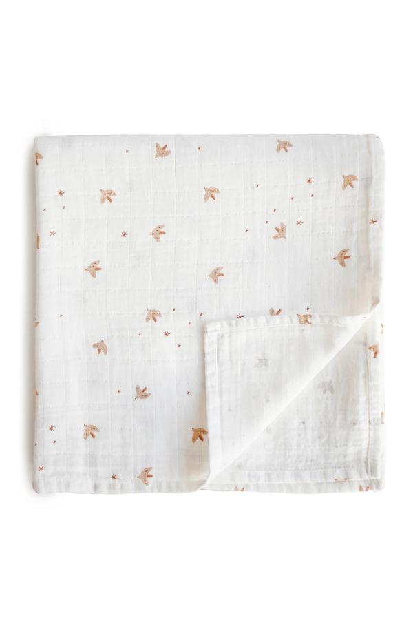 Mushie Organic Cotton Muslin Swaddle Blanket