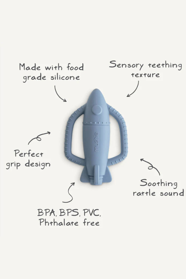 Mushie Rocket Teether Rattle Teether