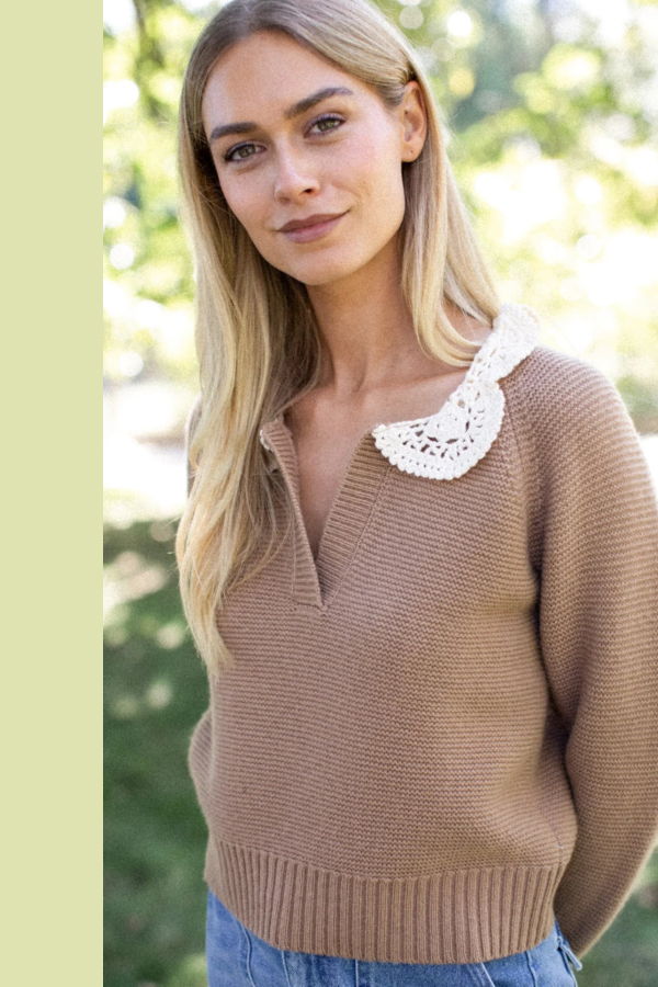 Marea Crochet Collar Sweater