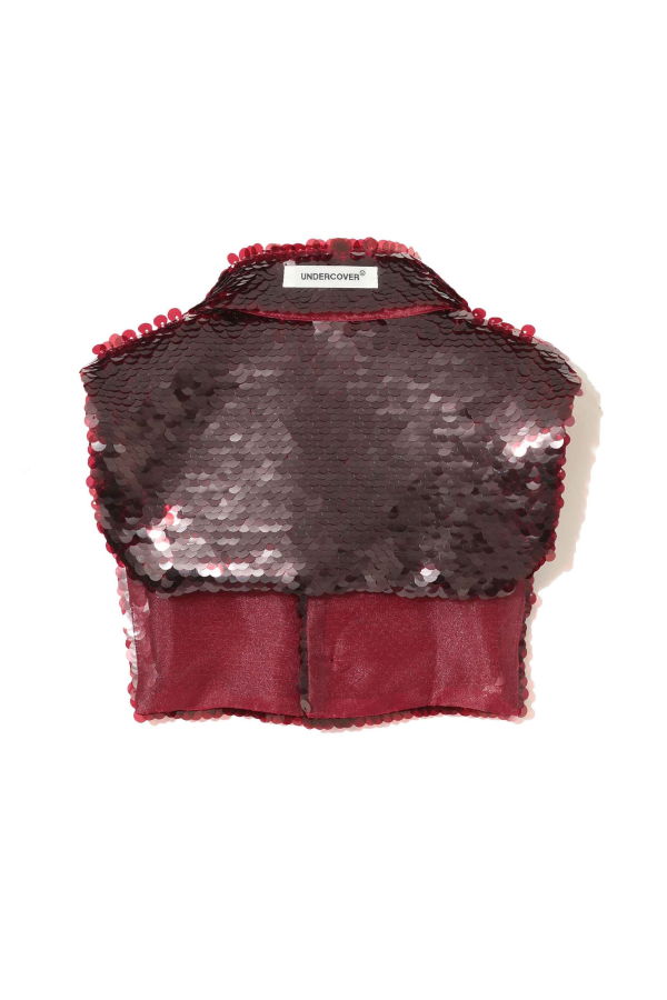 Undercover "Sequin Collar" Top - Bordeaux