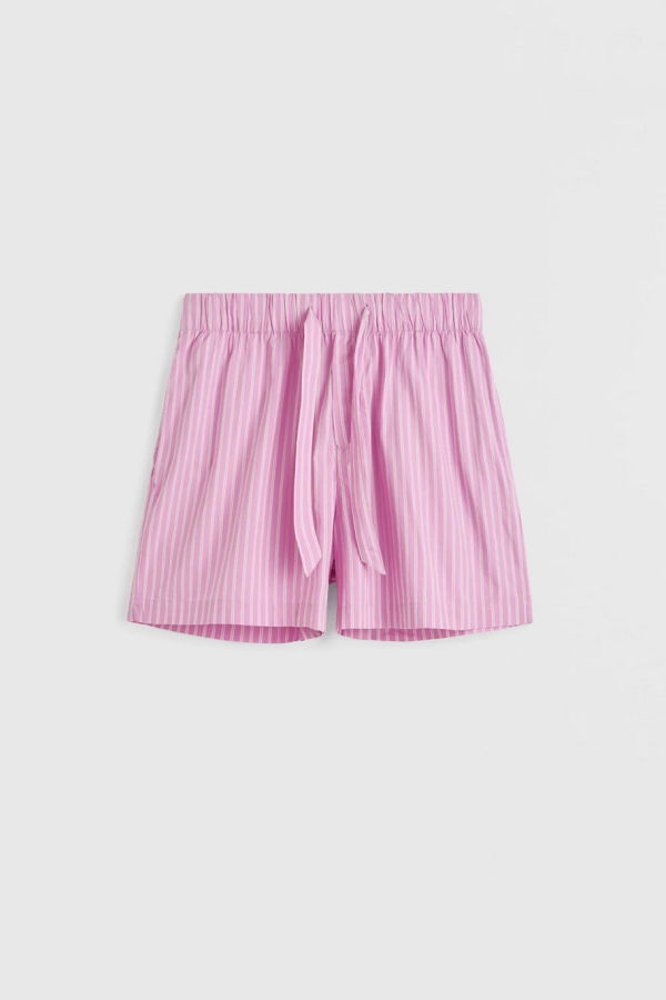 TEKLA Poplin Shorts - Purple Pink Stripes