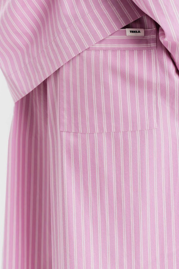 TEKLA Poplin Shorts - Purple Pink Stripes