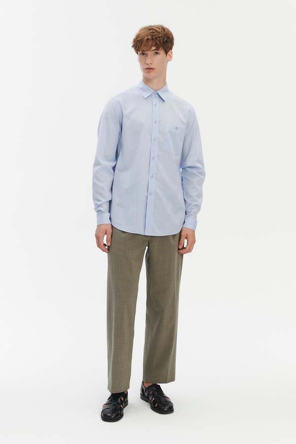 Delikatessen Relaxed Fit Shirt with Fabric Covered Buttons in Soft Italian Cotton Shirt Delikatessen Relaxed Fit Shirt with Fabric Covered Buttons in Soft Italian Cotton Shirt