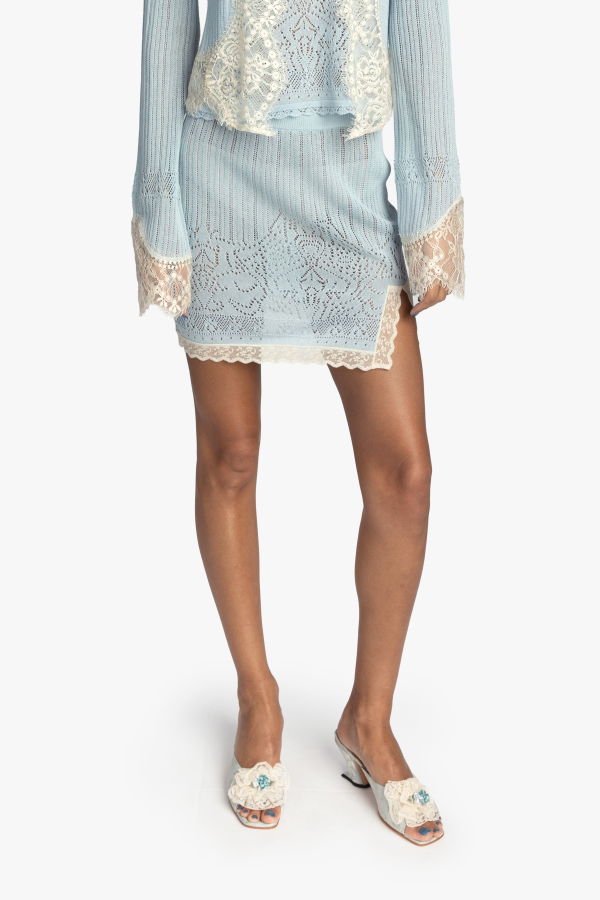 Anna Sui Lingerie Lace Knits Mini Skirt