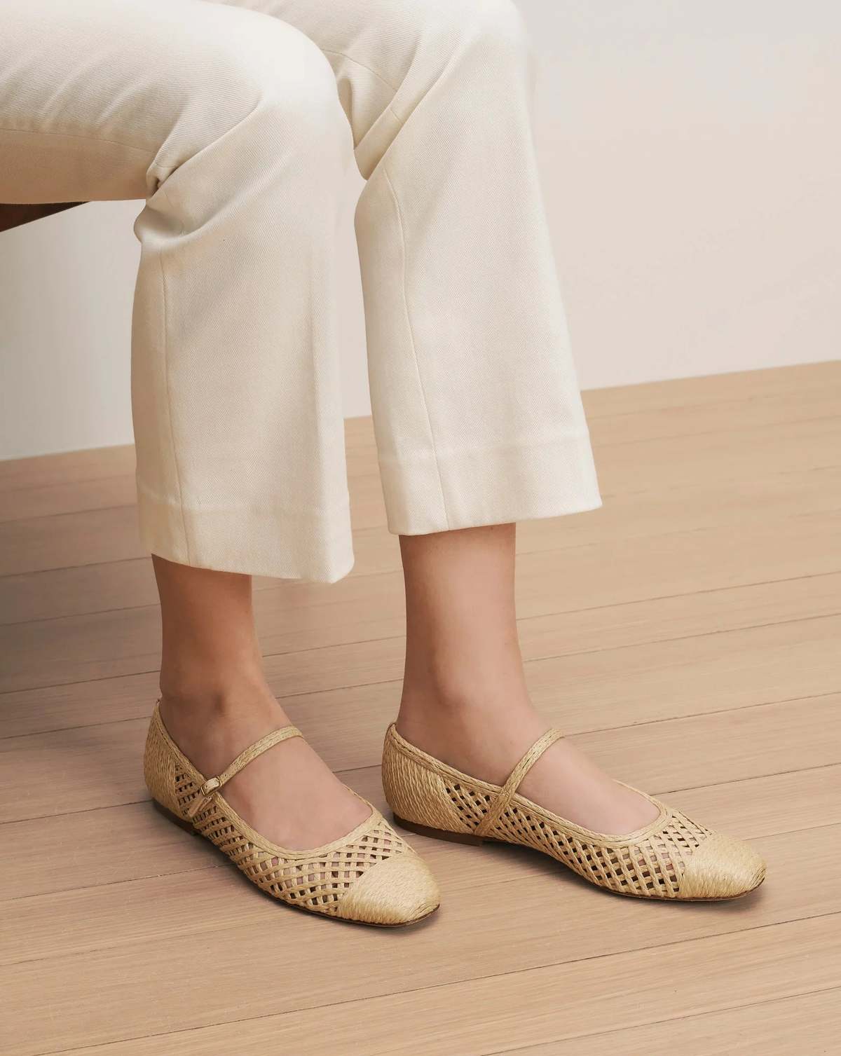 Veronica Beard Ellie Raffia Mary-Jane Flat - Natural Raffia - Image 5 of 5