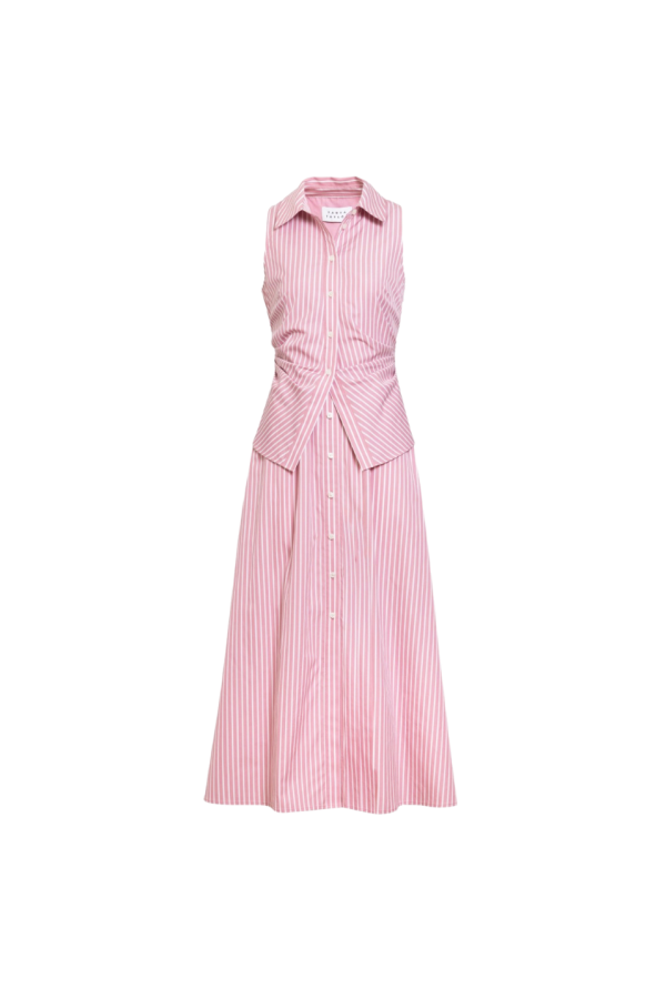 Tanya Taylor Hannah Dress - Vintage Rose / Optic White