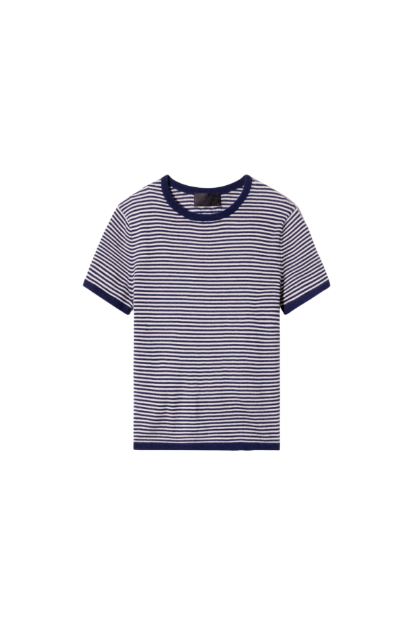 Nili Lotan Linka Stripe Sweater - Navy/Ivory Stripe