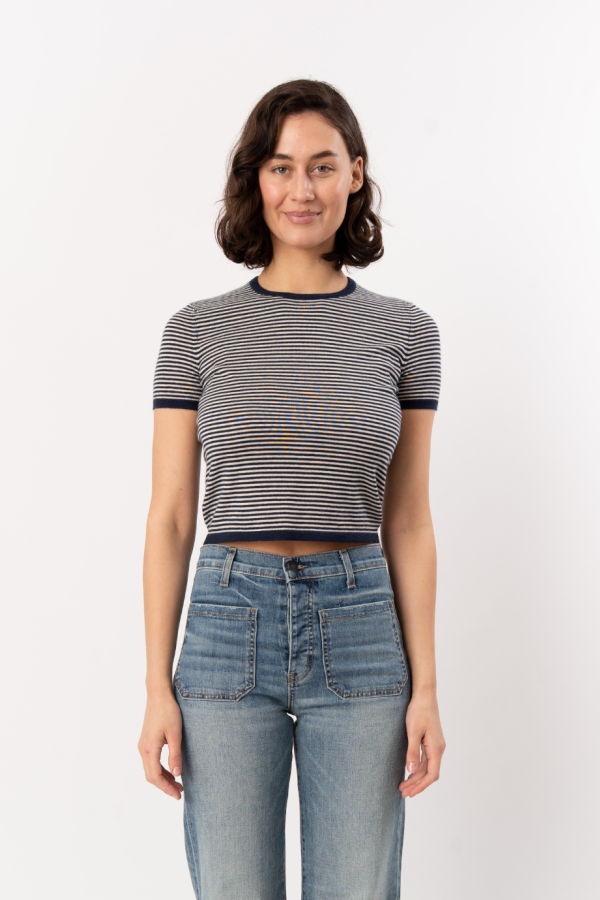 Nili Lotan Linka Stripe Sweater - Navy/Ivory Stripe