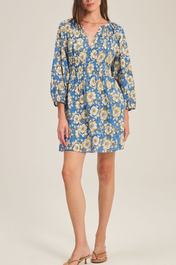 Velvet Sandrine Boho Dress - Asul