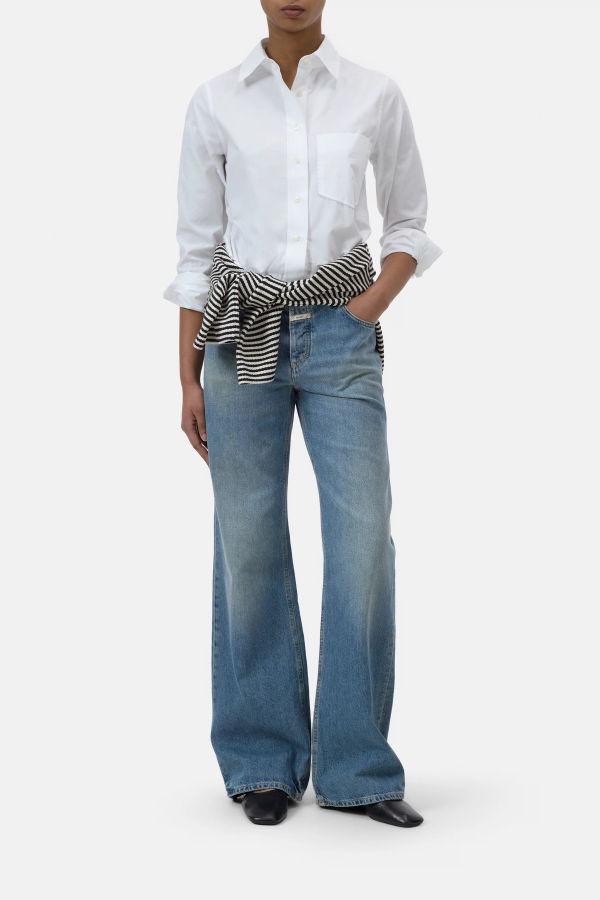 Closed Lace Detail Shirt - White