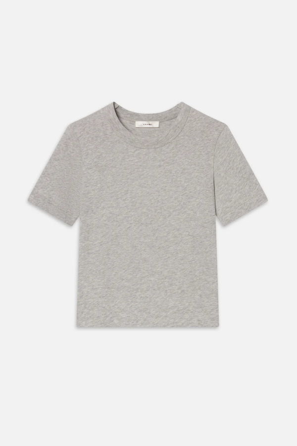Frame The Heather Boxy Tee - Heather Grey