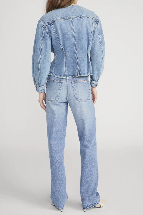 Frame The Nipped Collarless Jacket - Umbria