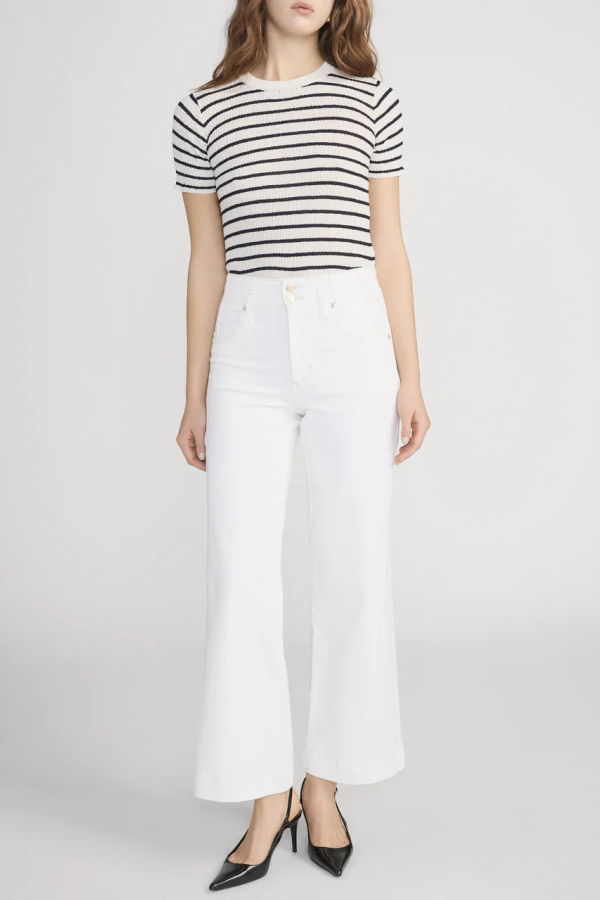 Frame The Seamed Wide Trouser Crop Jeans - Au Natural Clean