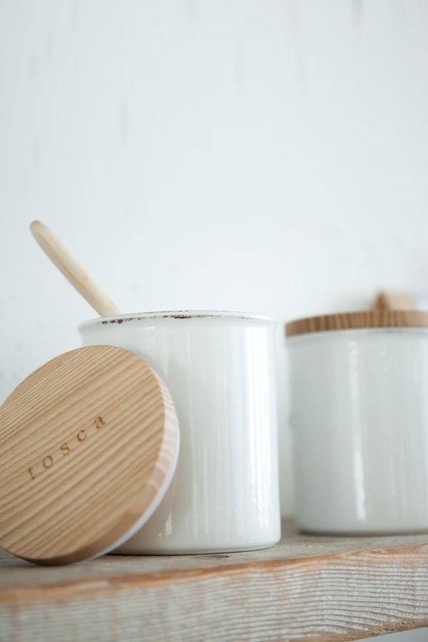 Yamazaki Home Ceramic Canister - White