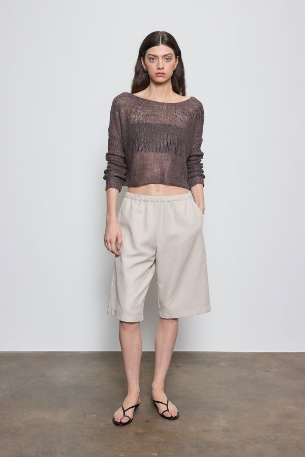 Enza Costa Open Knit Bateau Sweater