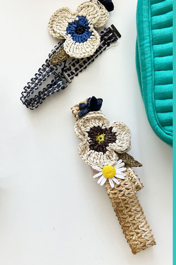 Exquisite J Elastic Belt Floral - Teal