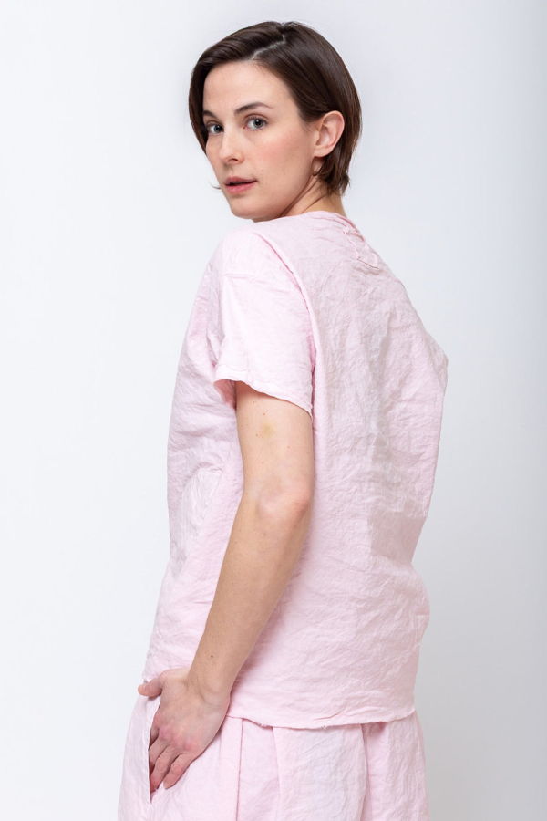 Aequamente Cotton Wrinkled Blouse - Pink