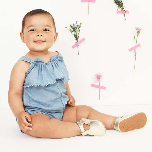 KIDS Old Soles Baby Rose Shoes - Gold