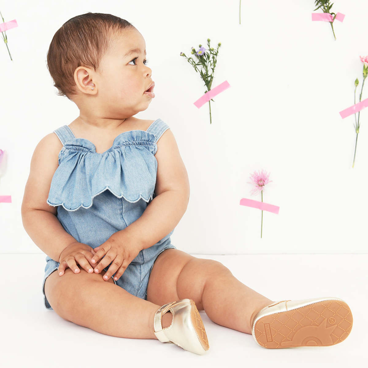 KIDS Old Soles Baby Rose Shoes - Gold - Image 6 of 8