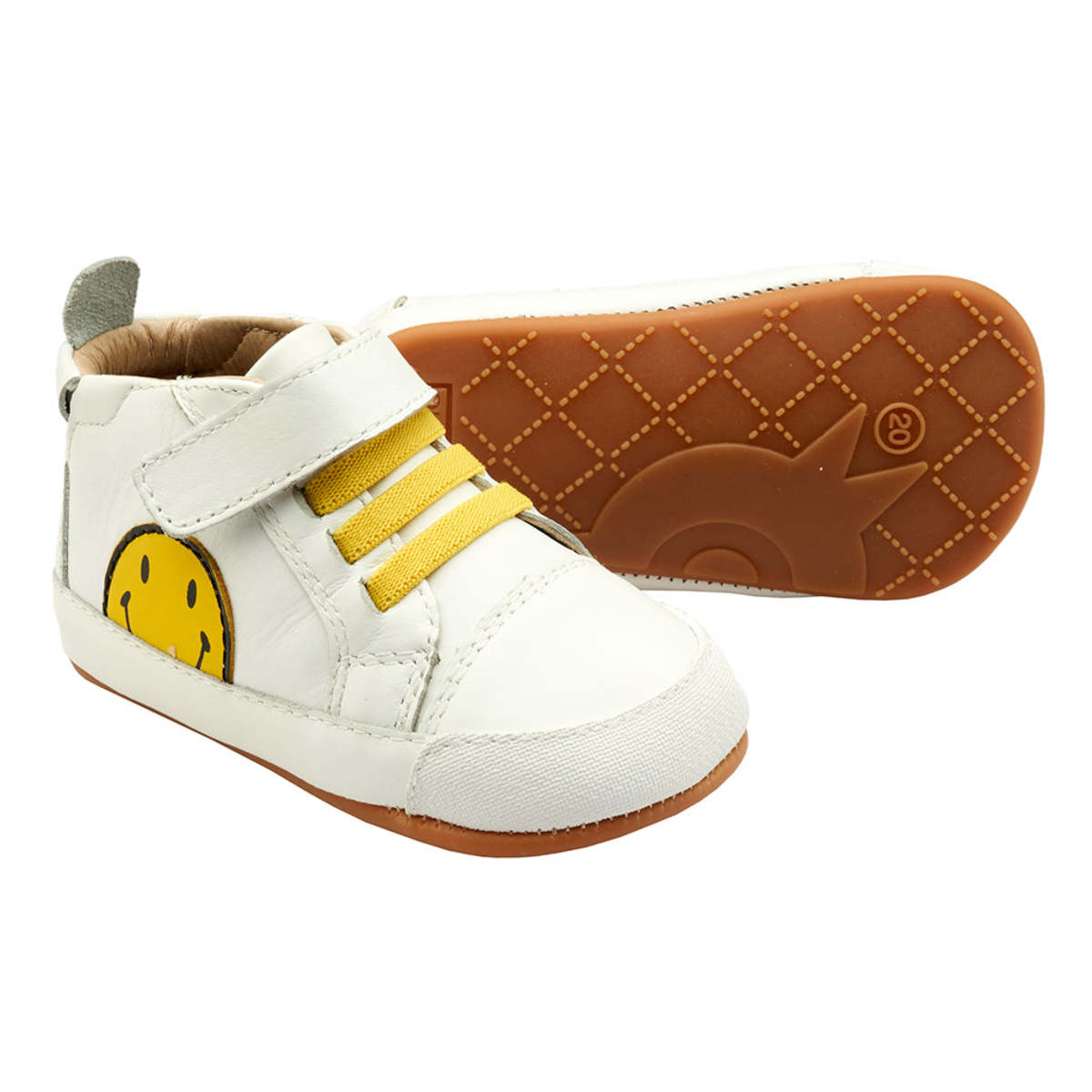 KIDS Old Soles Baby Spring Smiley Sneakers - Yellow - Image 3 of 4