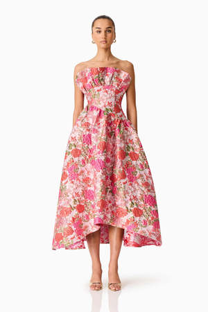 Elliatt Floralie Strapless Gown - Pink Floral | Garmentory