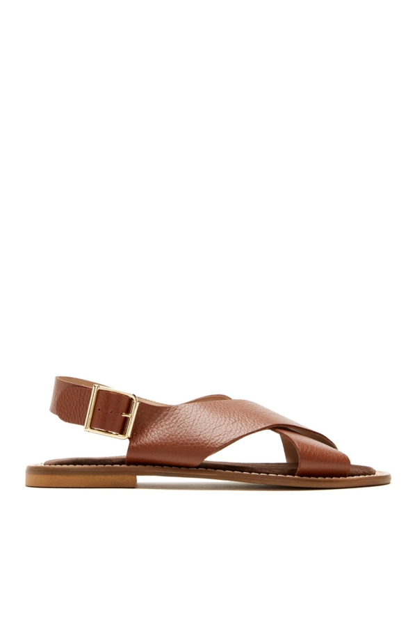 la canadienne Freeda Leather Sandal - Caramel