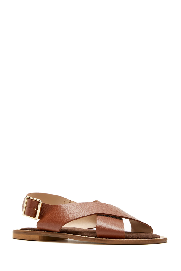 la canadienne Freeda Leather Sandal - Caramel