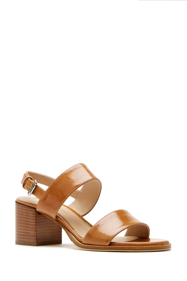 la canadienne Jaylen Crushed Leather Sandal - Cognac