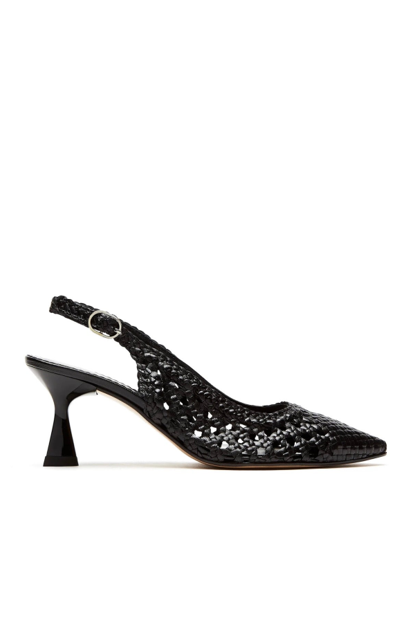 la canadienne Woven Leather Slingback Pump