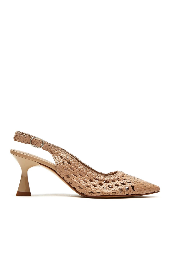 la canadienne Woven Leather Slingback Pumps