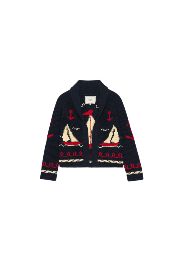 The Great. The Sailboat Cardigan - Dark Navy