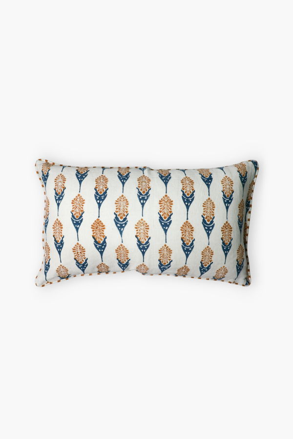 Banyan & Birch Bahaar Lumbar Throw Pillow Cover - Ginger/Blue