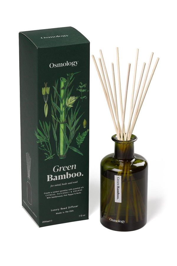 Osmology Green Bamboo Reed Diffuser - Cypress Patchouli and Orange