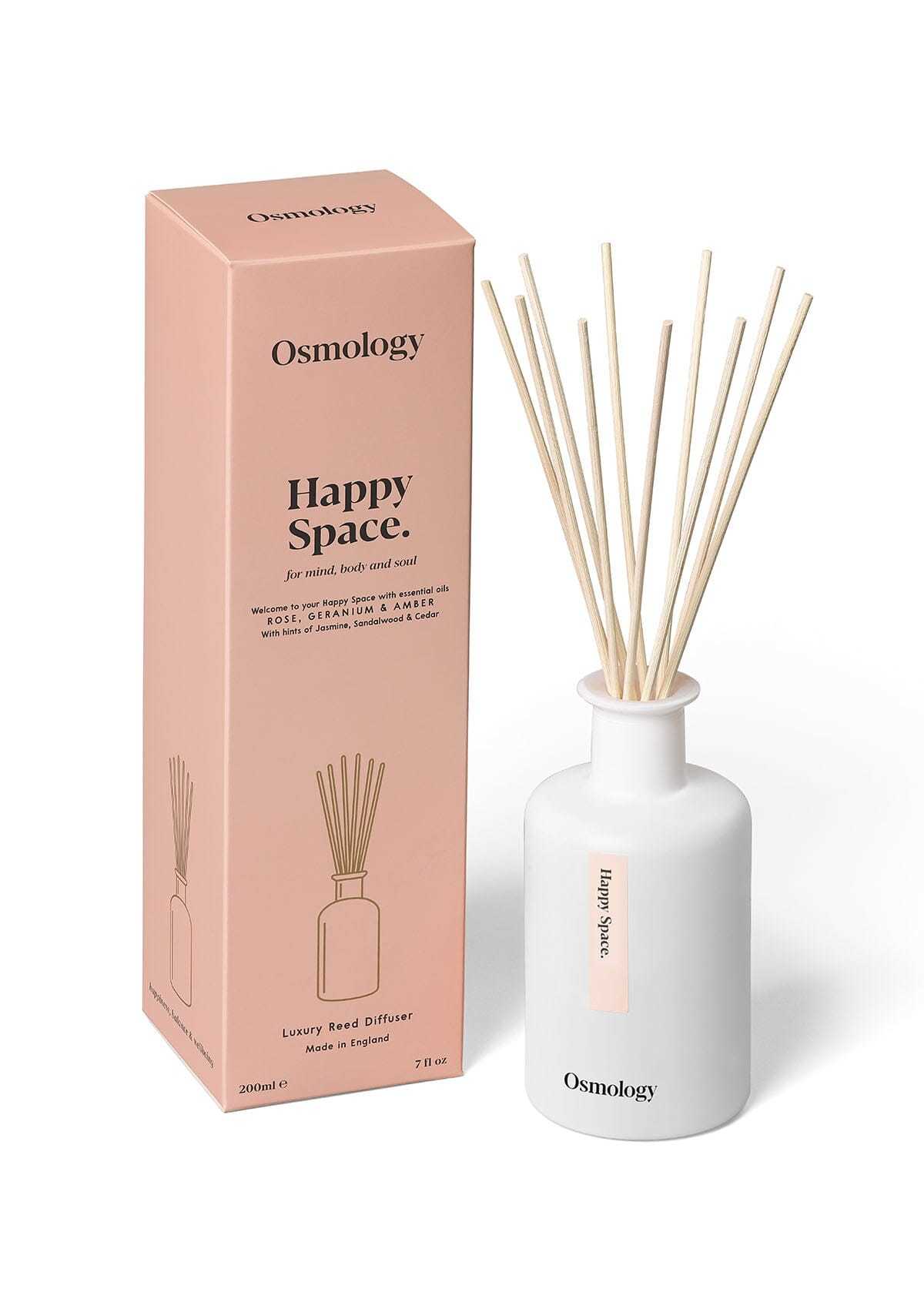 Osmology Happy Space Reed Diffuser - Rose Geranium and Amber - Image 2 of 3