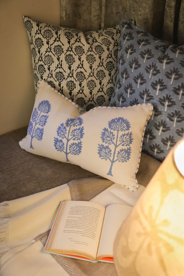 Banyan & Birch Neera Linen Hand-Printed Pillow Cover