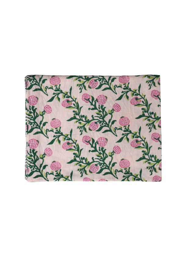 Banyan & Birch Rasa Pure Linen Hand-Printed Table Runner - Pastel Pink
