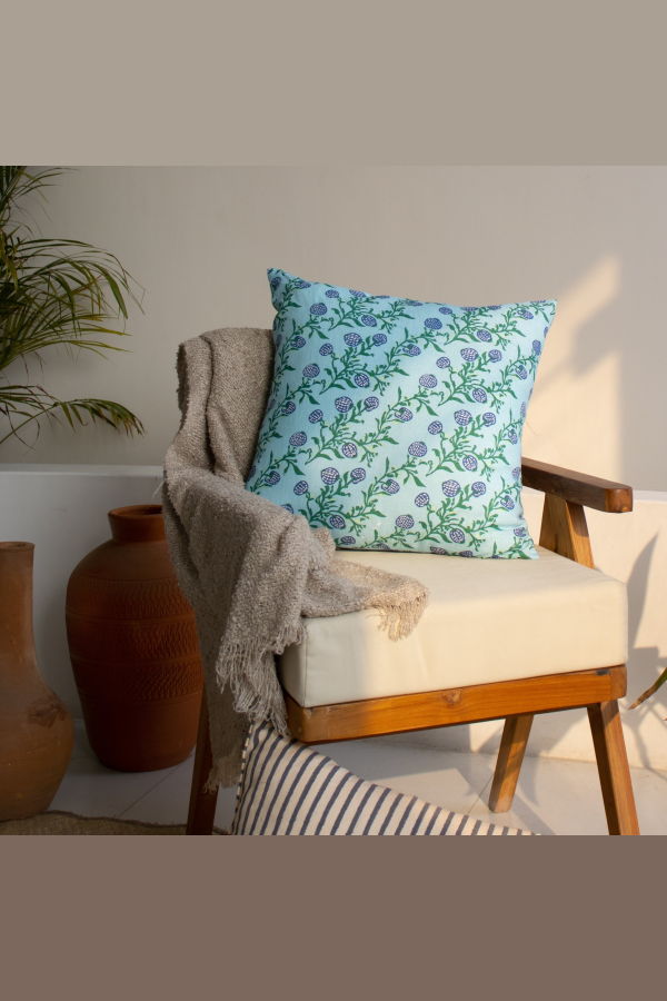 Banyan & Birch Rasa Linen Pillow Cover - Pastel Blue