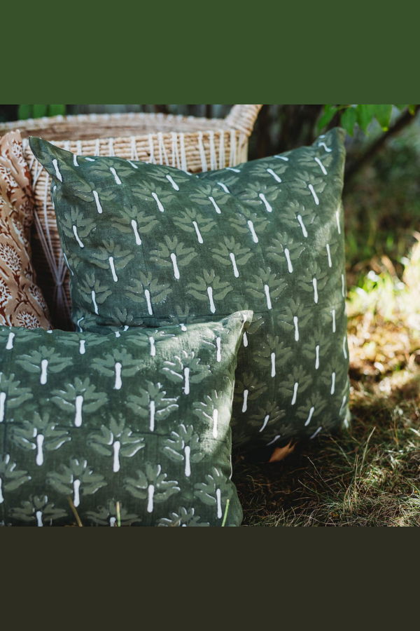 Banyan & Birch Zeenat Throw Pillow Cover - Chive Green