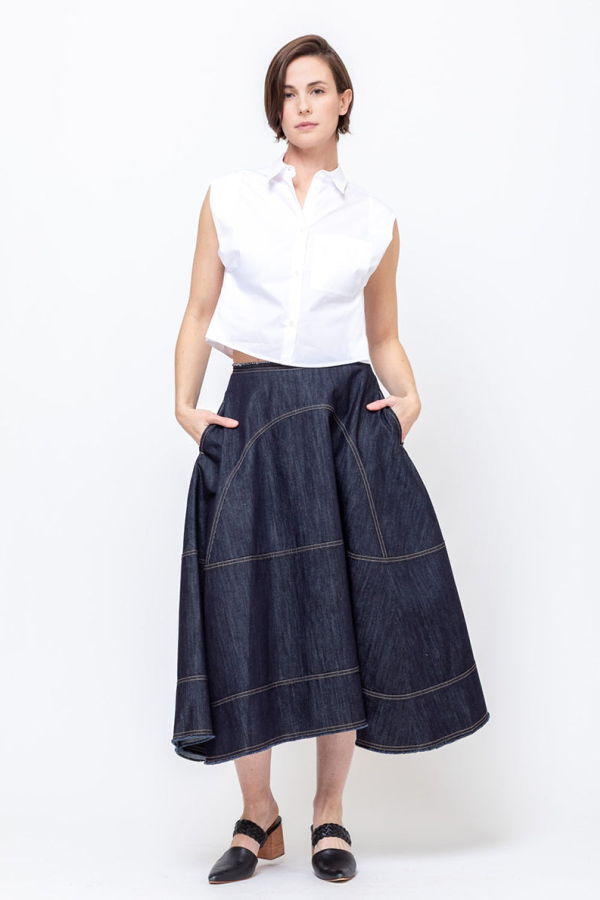 Tela Lime Denim Skirt