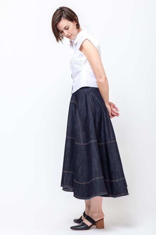 Tela Lime Denim Skirt