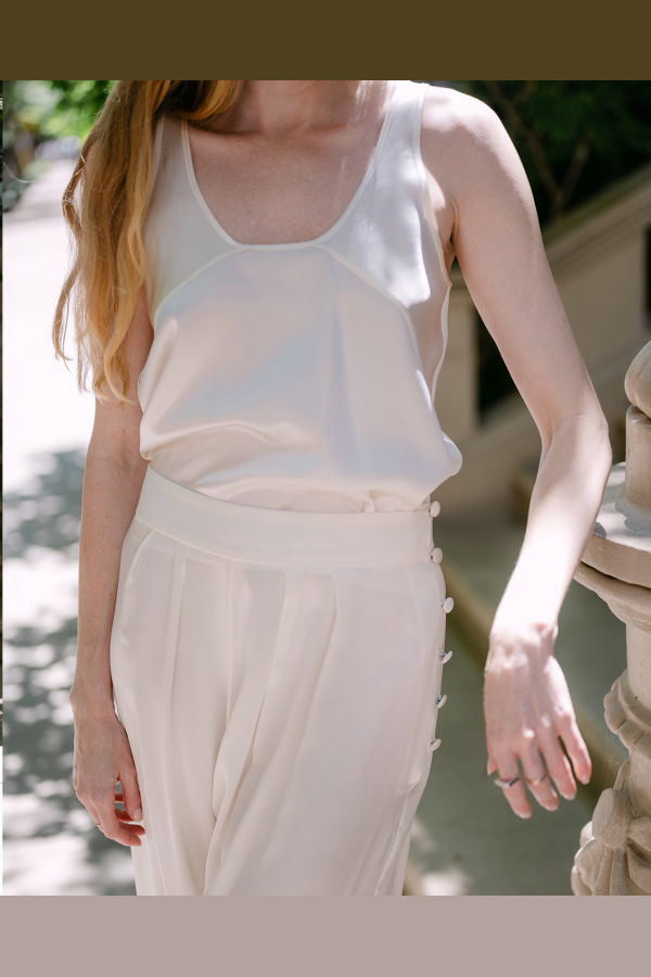 INGA-LENA Talia Silk Tank - Ivory