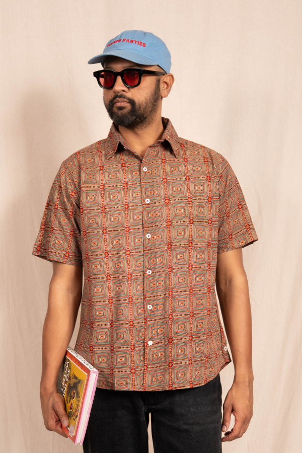 DUSHYANT. The Folk Shirt in Abstract Geometry Print