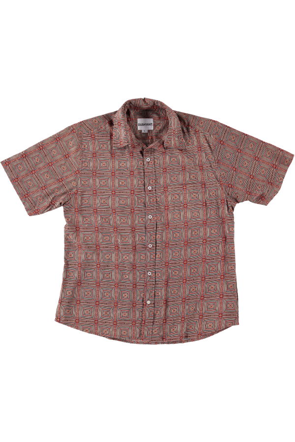 DUSHYANT. The Folk Shirt in Abstract Geometry Print