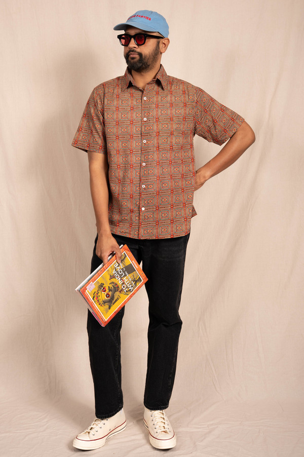 DUSHYANT. The Folk Shirt in Abstract Geometry Print